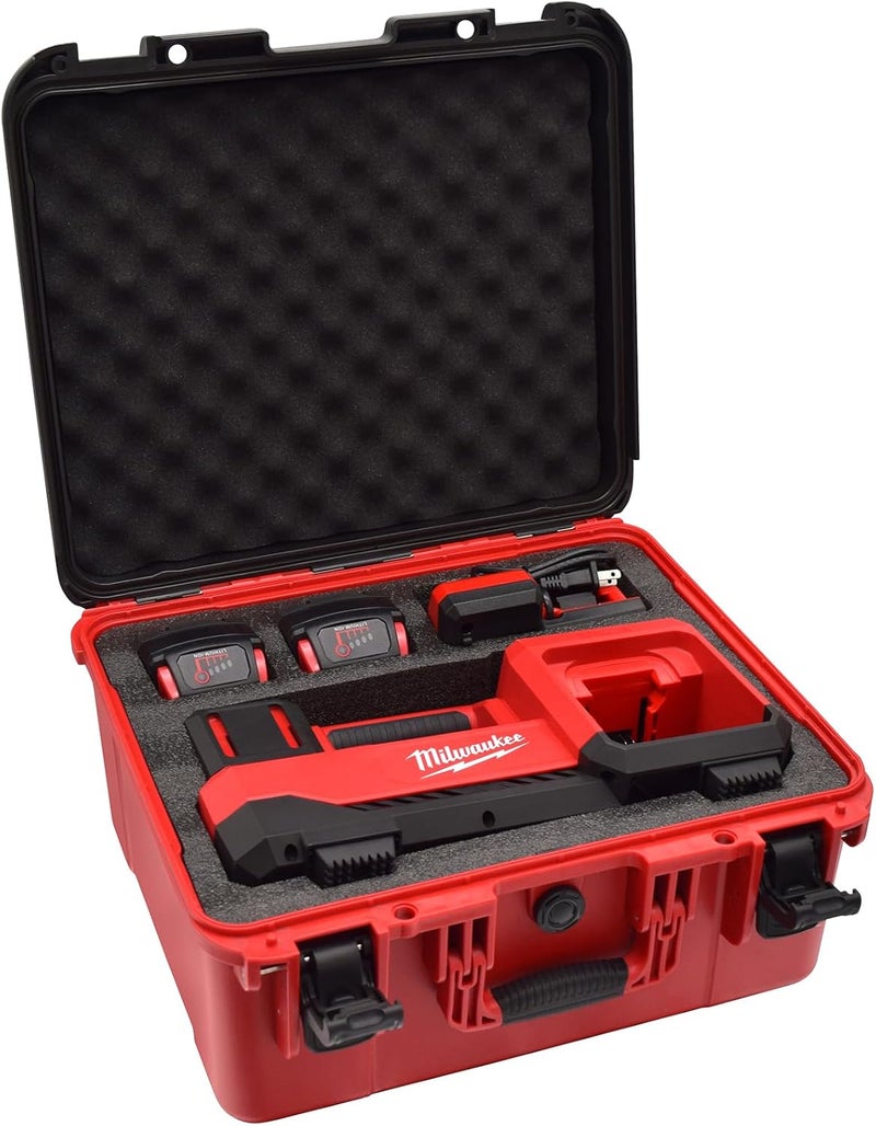 Turokacase Air Compressor Hard Storage Case for Milwaukee M18 Inflator 2848-20 - Waterproof, Dustproof, Shockproof Air Pump Storage Carrying Bag for Milwaukee Tools, Battery & Charger (Black & Red) - Image 1